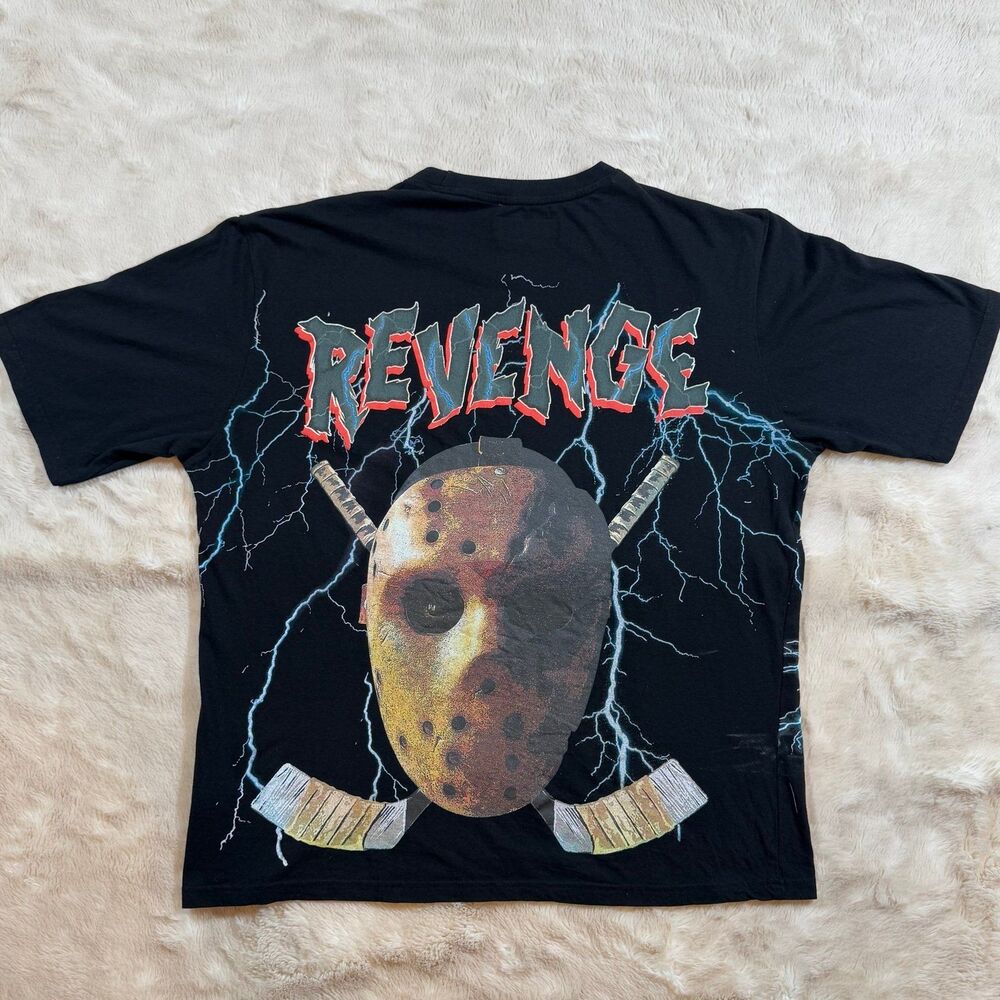 Reason Revenge Jason Voorhees Hockey Mask Lightning T-Shirt Men’s L